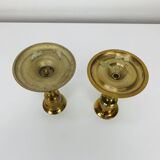 Pair of vintage gilded brass candlesticks