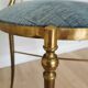 Vintage Paolo Buffa Brass Vanity Chair: Chiavari Style, Blue Fabric, 1950s