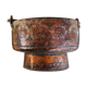 Cache pot cuivre rouge sur piedouche