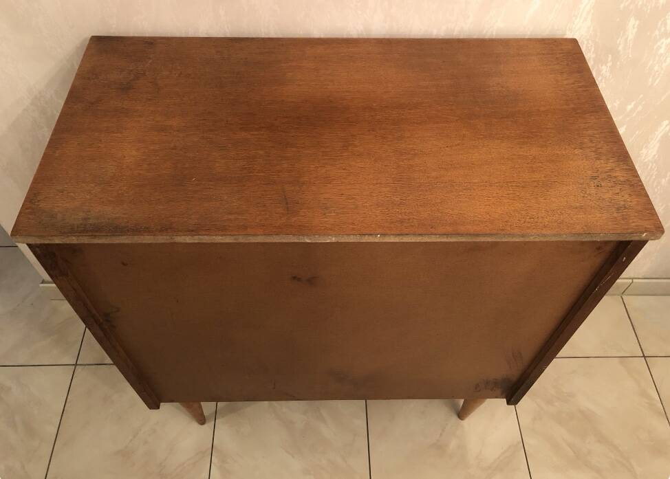 Scandinavian wooden chest of drawers from the 1960s