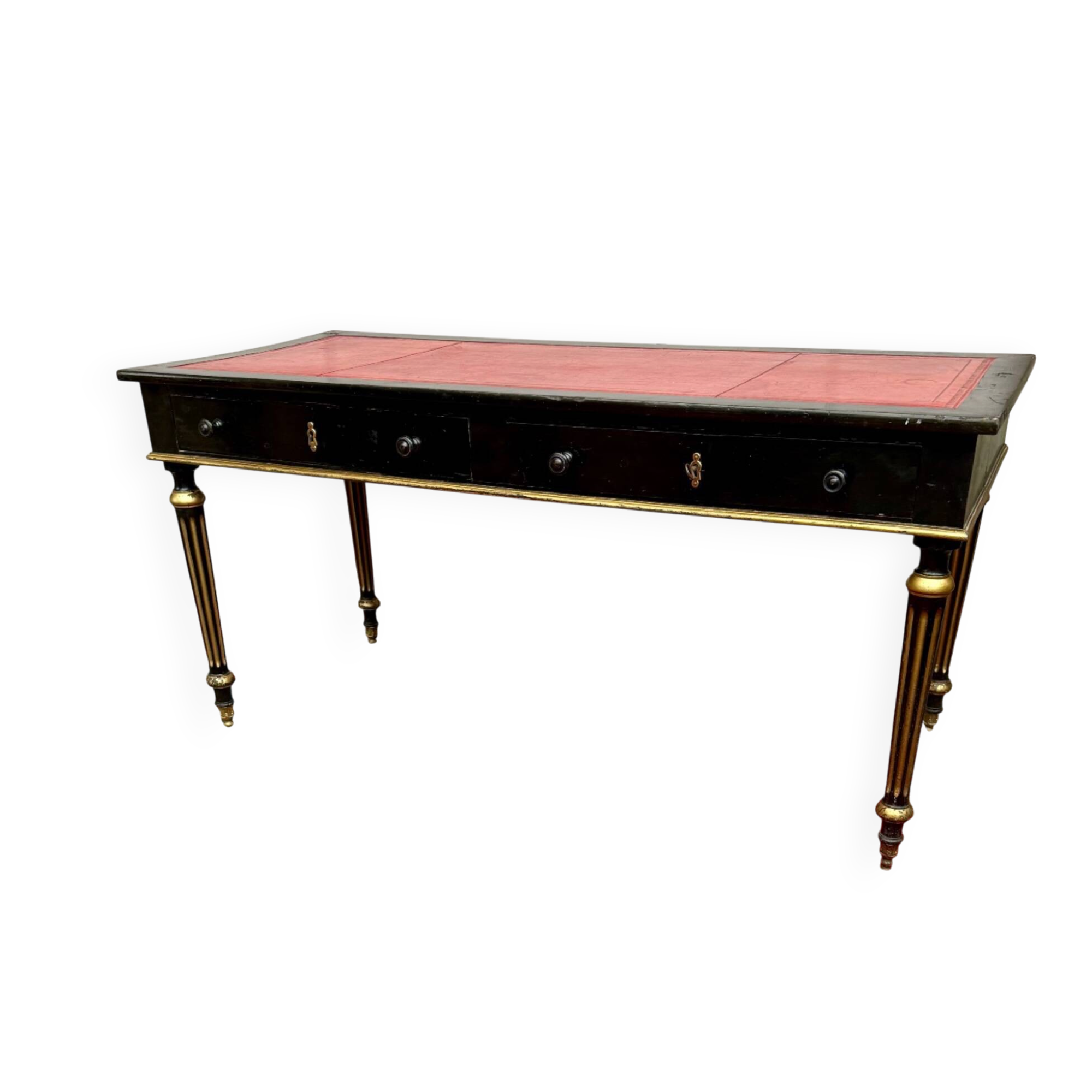 Black lacquered desk in 19th century louis xvi style