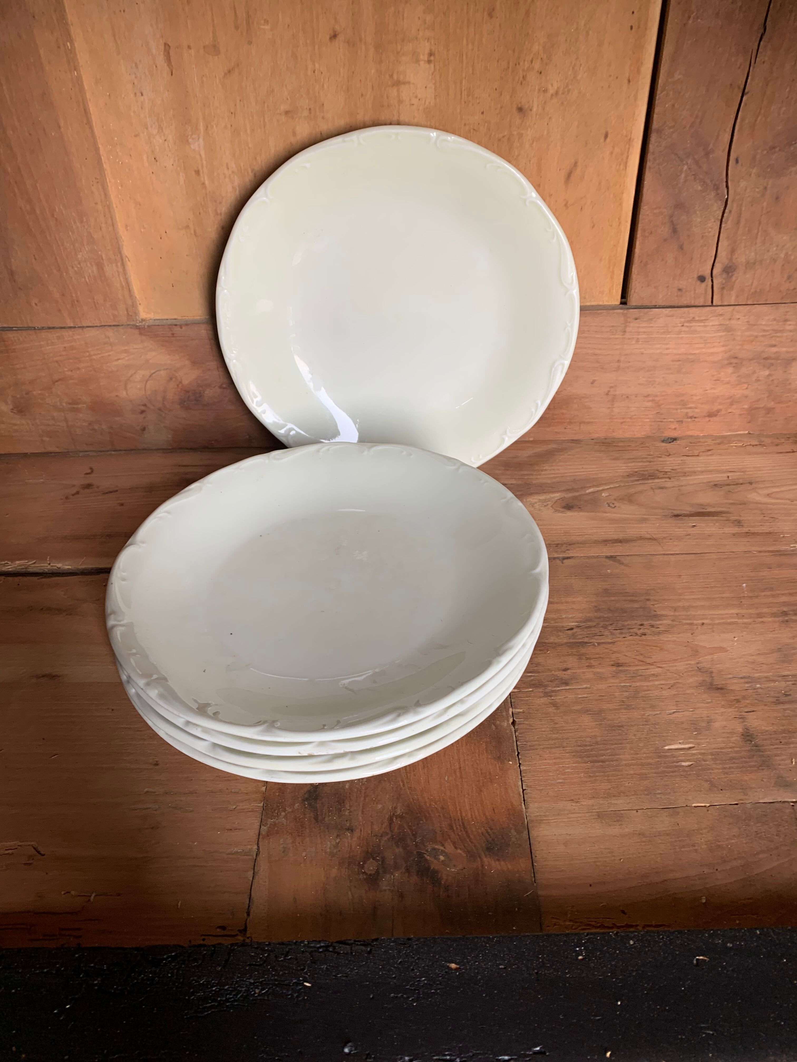 6 flat plates Sologne porcelain