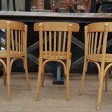 Old bistro chairs in curved beech from the 1950s
