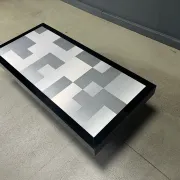 Vintage lacquer and aluminum coffee table, 1970s