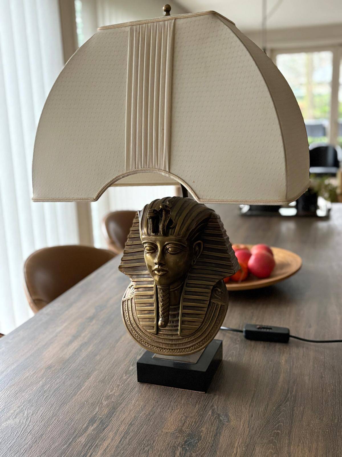 Pharaoh lamp 7 brass marble at Maison Jansen & Deknudt lighting