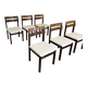 Lot de 6 chaises palissandre forme géométriques design italien 1960