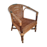 Small old wooden and wicker chair