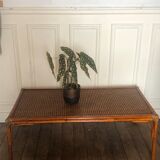 Table low rectangular rattan and caning