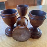 4 wooden egg cups