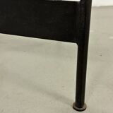 Table basse en fer et verre fabriquée à la main dans les années 60