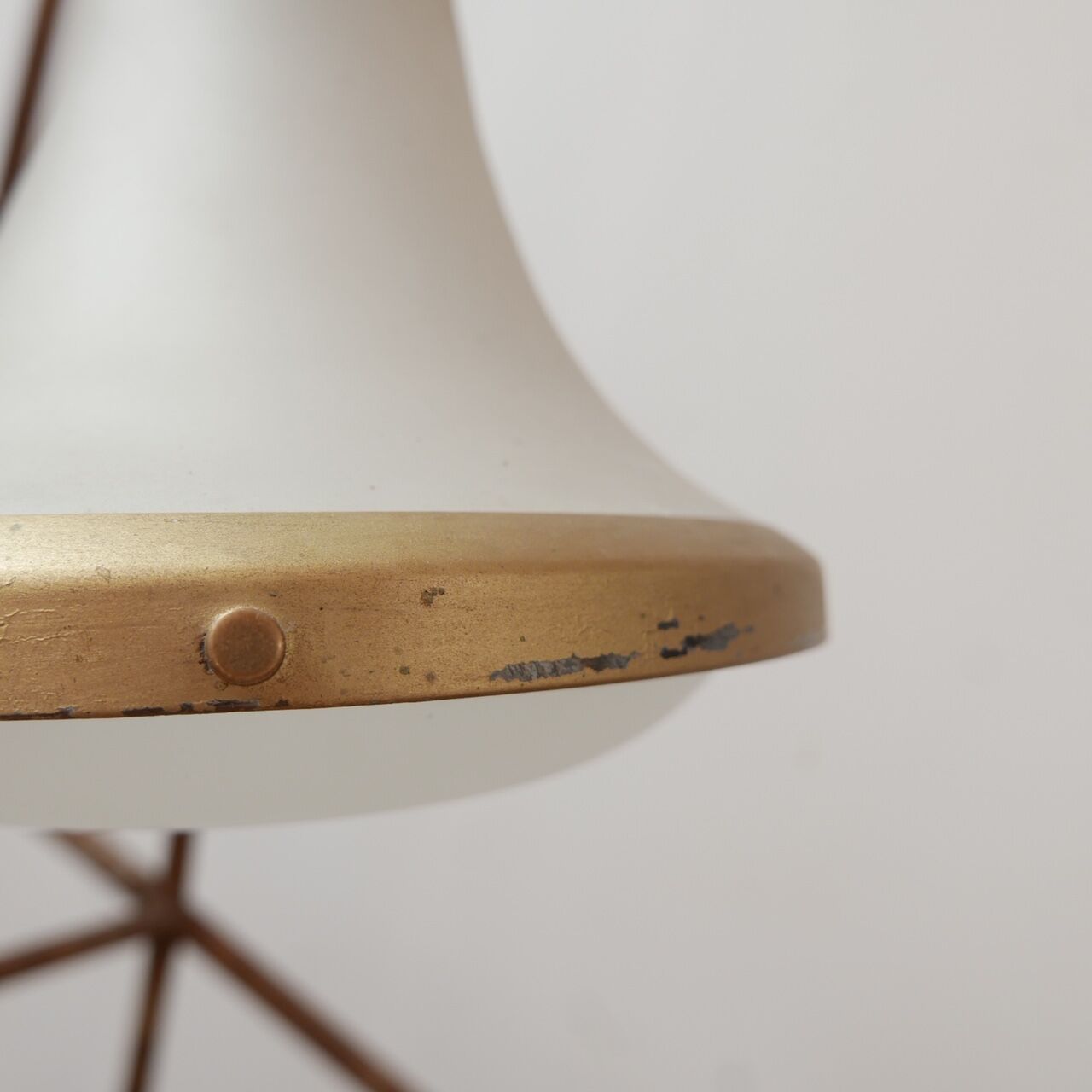 Antique etched glass German pendant light by A.E.G.