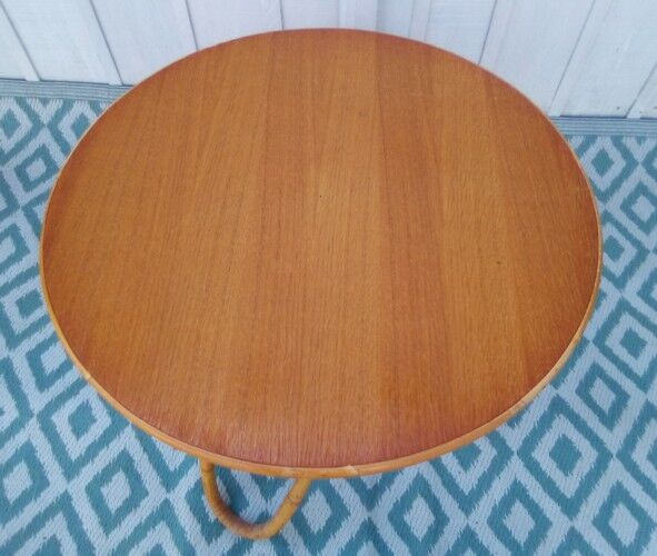 60s rattan coffee table