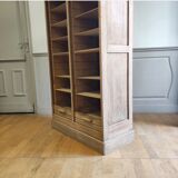 Antique furniture with double curtains sanded to white
