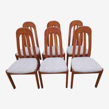 Six chaises teck, Made in Denmark