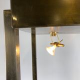 Brass illuminated wall unit by Belgochrom, 1970s