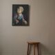 Acrylic painting portrait on canvas child vintage year 75 signed