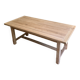 Farm table made of solid light oak wood.
