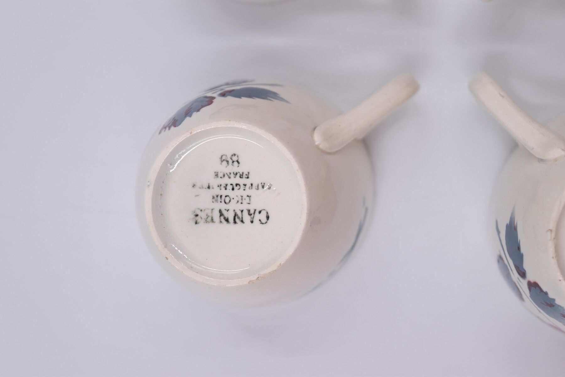 6 cups and under coffee cups Digoin Sarreguemines décor Cannes