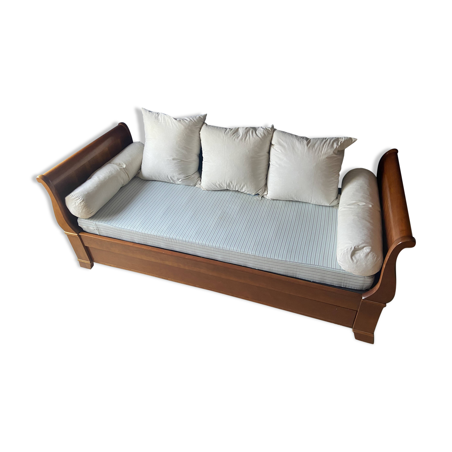 CONVERTIBLE BOAT BED IN PAINTED CHERRY WOOD