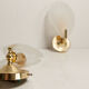 Paire d'appliques murales coquillages verre murano et laiton 1960