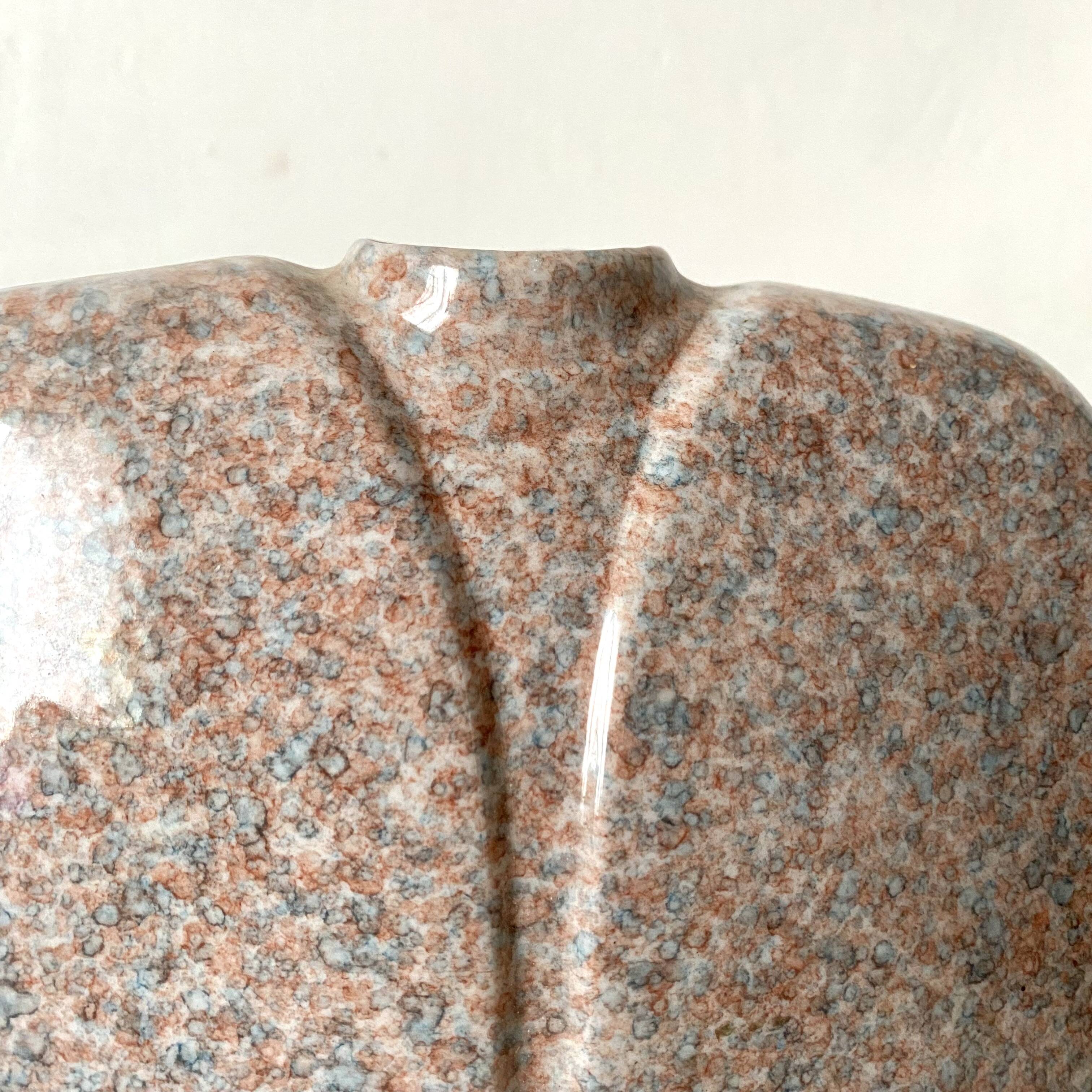 Virebent lens design vase with granite look, 1970s