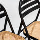 4 Vintage Wood Folding Chairs with Cane Seating