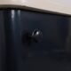 Table de chevet Art Déco hongroise 1930 en bois peint bleu marine et crème