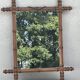 Ancien miroir cadre en bois de Merisier style bambou Cherrywood Mirror Bamboo