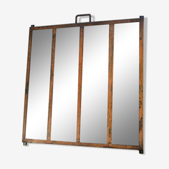 Miroir fenêtre industriel en métal 102x108cm