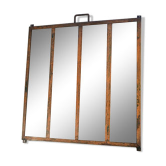 Metal industrial window mirror 102x108cm