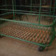 Former factory trolley with wheels from the 1950s