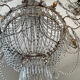Large Montgolfière chandelier with crystal drops