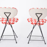 Paire de chaises F & T modernes hollandaises retapissées du milieu du siècle par Rob Parry