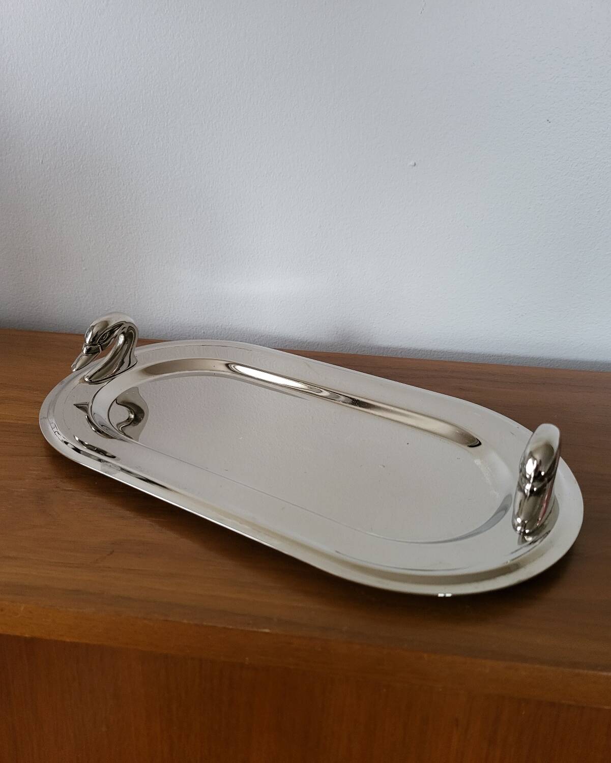 Plat de service à foie gras en métal argenté