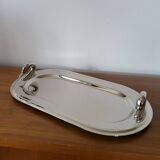 Plat de service à foie gras en métal argenté