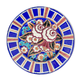Plat en faïence polychrome de Longwy, vers 1930