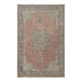 Vintage Handmade Wool Area Rug. One of a kind Turkish Carpet with Medallion Design