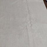 Antique damask linen tablecloth, five napkins, 180 x 170 cm, BC monogram