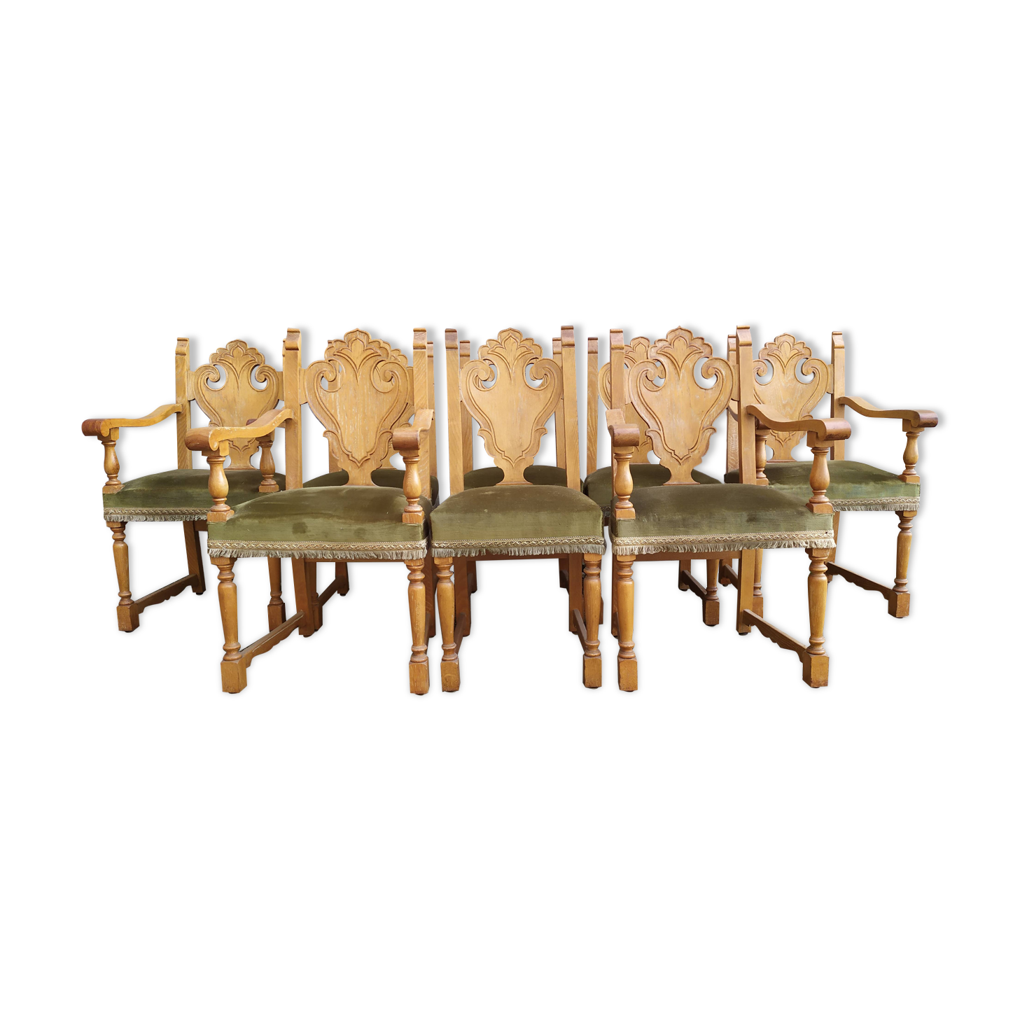 8 ceruse oak style chairs
