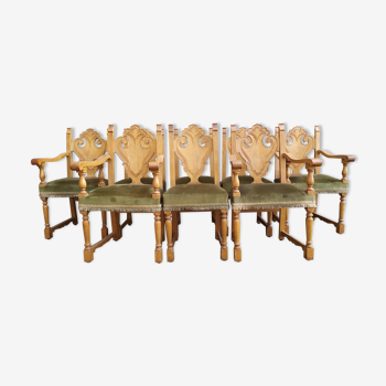 8 ceruse oak style chairs
