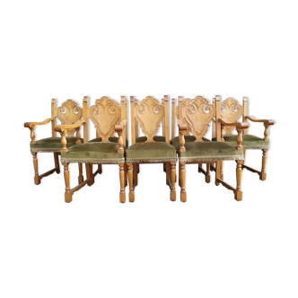 8 ceruse oak style chairs