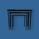 Trio of vintage nesting tables in mosaic and wrought iron