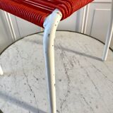 Red children's chair in rope 60s-70s