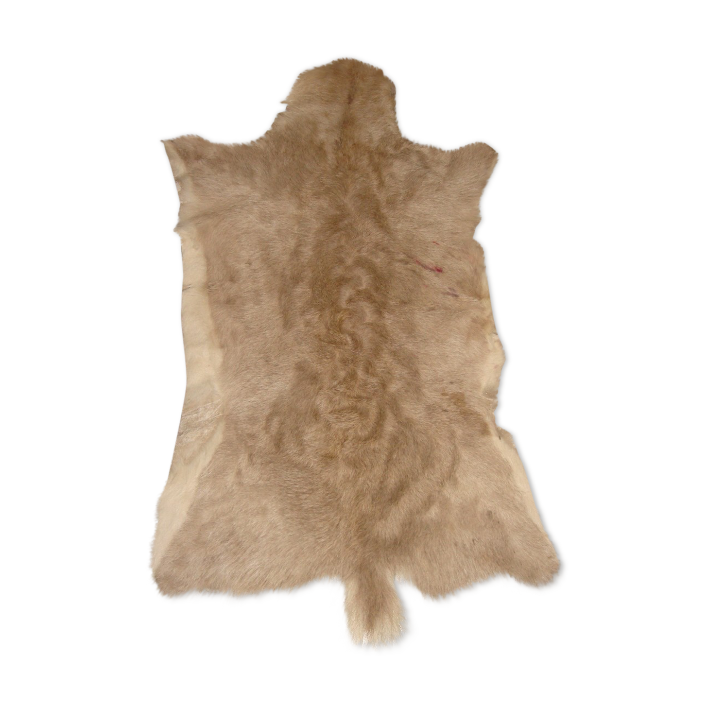 Curly tanned goatskin, floor mat, bedside vintage 55x100cm