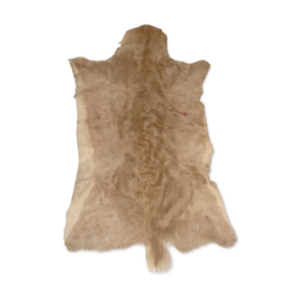 Curly tanned goatskin, floor mat, bedside vintage 55x100cm