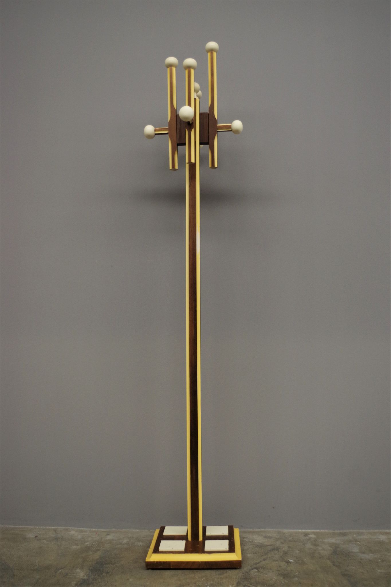 Wooden column coat rack  1965