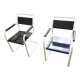 Paire de chaises de jardin cantilever en fer peint et bois, années 1930