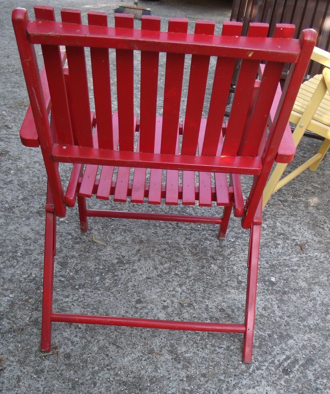 Lot de 4 fauteuils de jardin pliants en bois multicolore