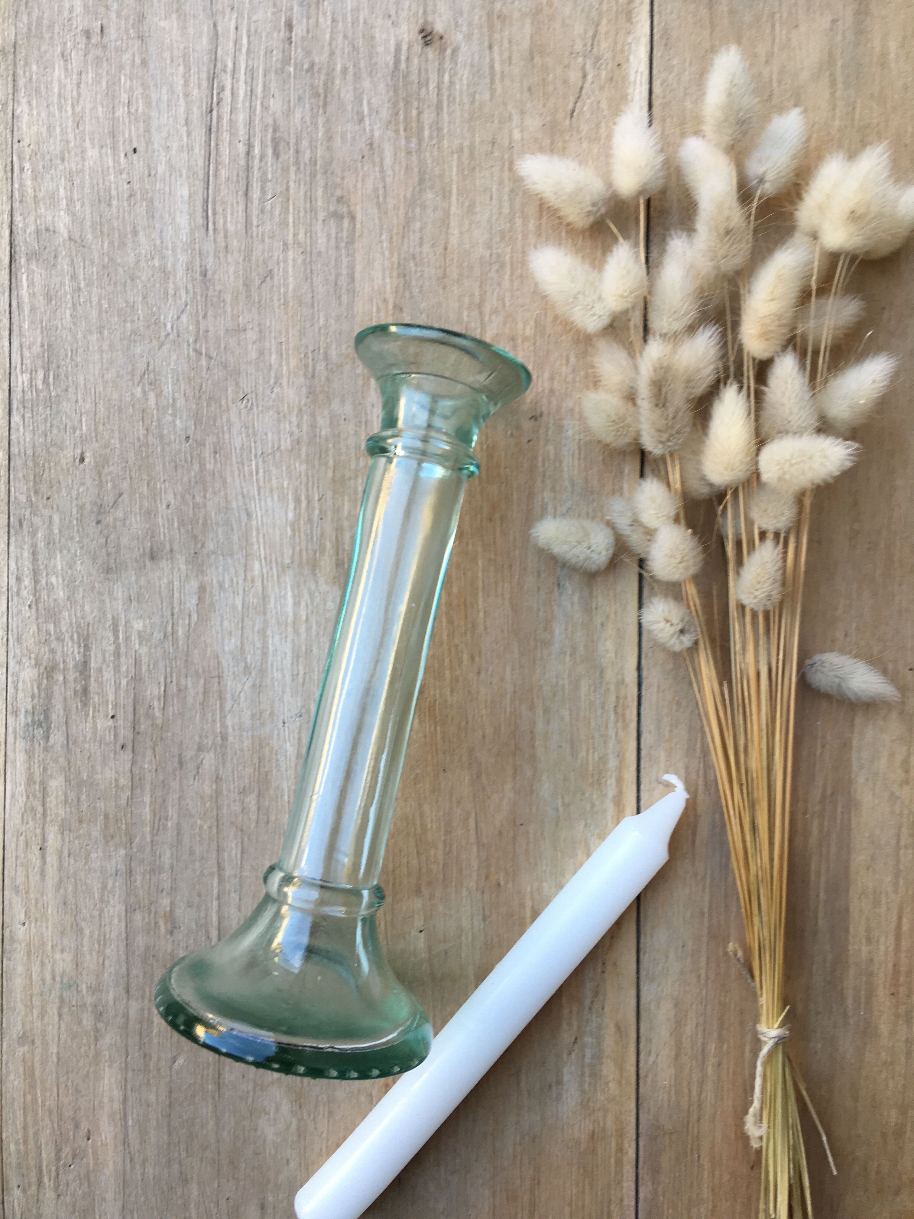 Green water candle holder