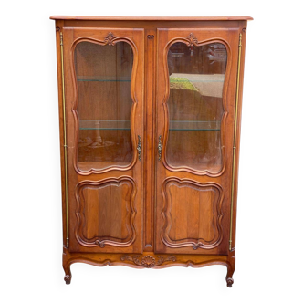 Vitrine Louis XV en bois massif